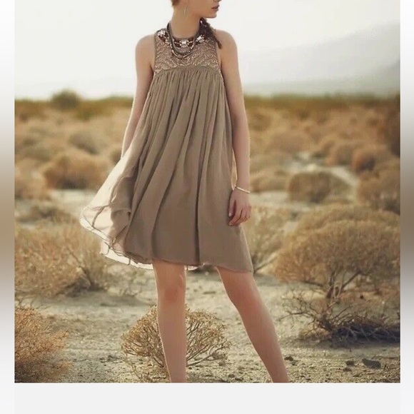 Anthropologie Moulinette Soeurs Mini Dress with Beaded Neckline - Picture 5 of 12